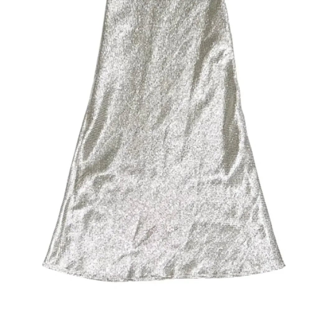 Chic Metallic Wide Leg Pants - Picture 6 of 16